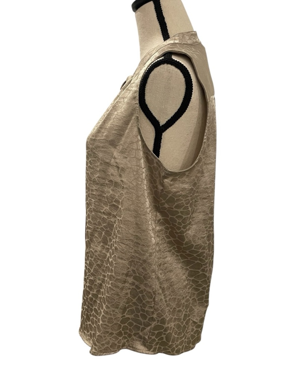 Calvin Klein Gold Metallic Sleeveless Button-Front Shell - Picture 2 of 5